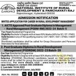 Rural Development Management Admission 2022. PGDM-RM, PGDRDM
