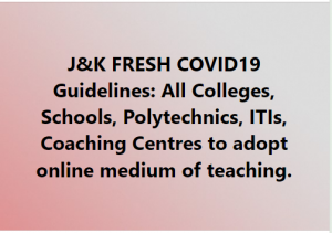 J&K Fresh COVID19 Restrictions