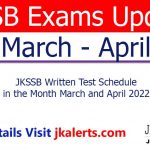 JKSSB Written test Schedule for various posts.