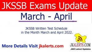 JKSSB Written test Schedule for various posts.