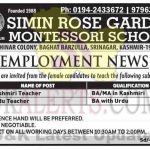 Simin Rose Garden Montessori School Srinagar Jobs.