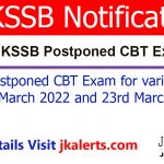 JKSSB Postponed CBT Exam for various posts.