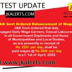 J&K Govt Ordered Enhancement of Wages.