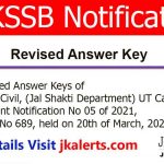 JKSSB Jr Engineer Revised Answer Keys.