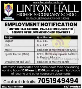 Linton Hall School Jobs Recruitment 2022.