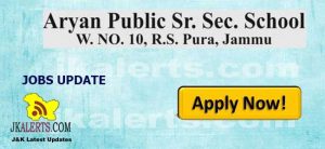 Aryan School Jammu Jobs recruitment 2022