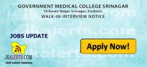 House Surgeon job at Government Medical College, Srinagar