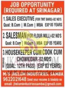 Jobs in M/S Jhelum Industries.