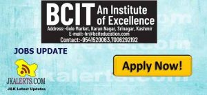 BCIT Institute Srinagar/Jammu.