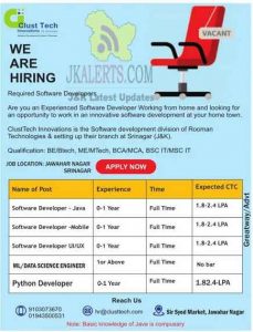 Software Developers post in Clust Tech.