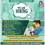Job Opportunity in Primemed Healthcare.