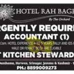 Hotel Rah Bagh Recuritment 2022.
