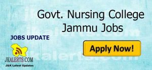 Govt. Nursing College Jammu Jobs.