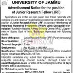 Jobs in Jammu University Department of Remote Sensing & GIS 