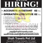 Jobs in Shah Travels Pvt Ltd Account Assistant Operation Executive