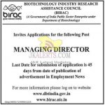 Managing Director Required in BIRAC.