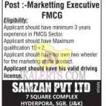 Marketing Executive Post in Samzan Pvt. Ltd.