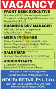 Noufa Retail Pvt. Ltd. jobs
