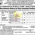 SKUAST Jammu Jobs recruitment 2022