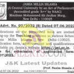 Teacher jobs in Jamia Millia Islamia