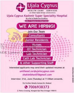 Ujala Cygnus Health care services jobs 2022