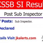 JK Police Sub Inspector Results 2
