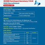 JKSSB Panchayat Secretary / VLW Exam 2022 - Overview.
