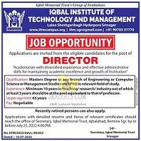 Director job in Iqbal Institute of Technology and Management