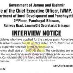 Interview Notice of Department of Rural Development and Panchayati Raj.