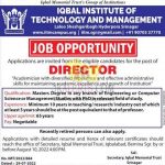 Iqbal institute of technology and management jobs 2022