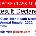 JKBOSE Class 10th Result Jammu Declared.