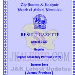JKBOSE Class 11th Result 2022 Download Gazette PDF.