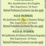 Jobs in Green valley educational institute H.O.D (english),H.O.D (Science),H.0.D (s.studies),Educators.