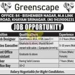 obs in Greenscape Web Designer, Sales Executive, Front Office assistant, driver, office boy.