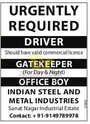 Jobs in Indian steel and metal industries