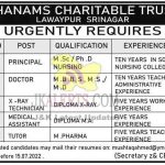 Jobs in Khanams Charitable Trust PrincipalDoctorX-ray TechnicianMedical AssistantTutor