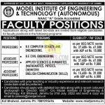 Model Institute of Engineering and Technology MIER Jammu Jobs