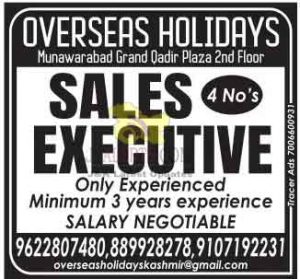 Sales Executive jobs in Overseas Holidays.