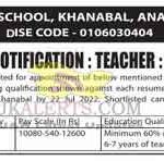 Teacher jobs in Army Goodwill School PGT(Urdu)