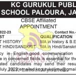 Teacher jobs in KC Gurukul Public School