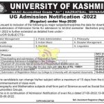 University of Kashmir UG Admission Notification.