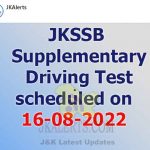 JKSSB Driving Test date / Schedule.