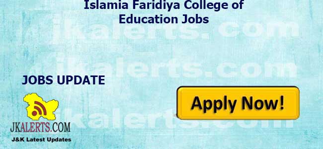 Principal Jobs in Islamia Faridiya College of Education Kishtwar