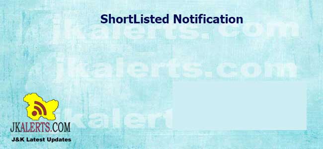 Shortlisted of Candidates for Various Post in District Social Welfare Dept. Shortlist of c