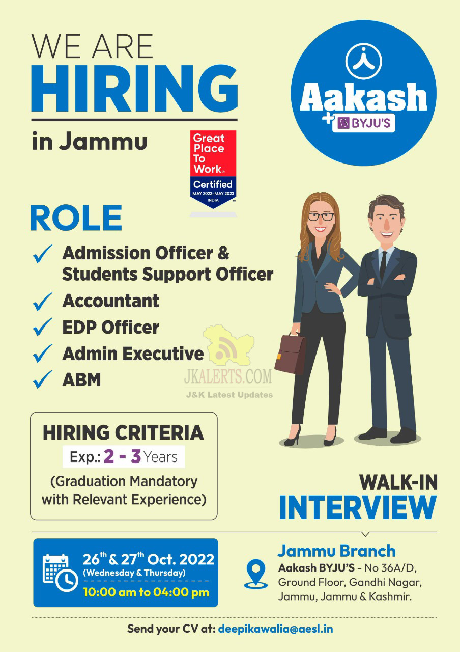 Jammu Aakash Jobs