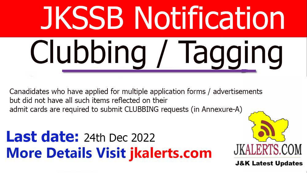JKSSB Clubbing - Tagging of application forms.