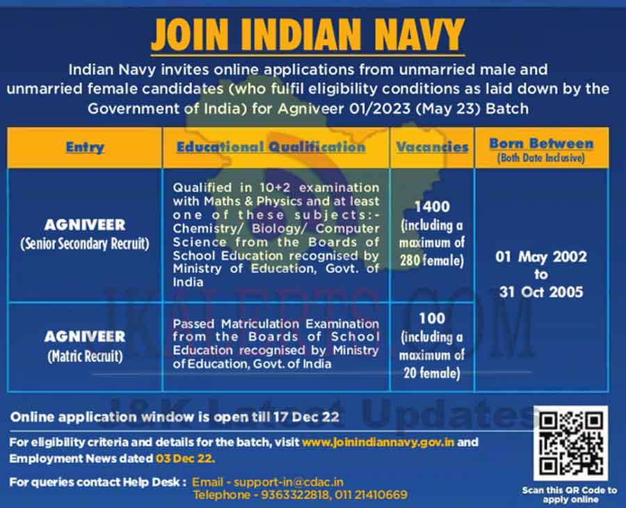 Join Indian Navy as Agniveer.