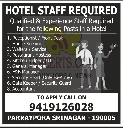 Qualified & Experience Staff Jobs in Srinagar.