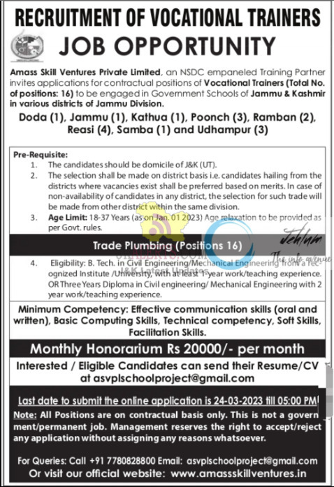 Jobs in Amass Skill Ventures Private Limited.