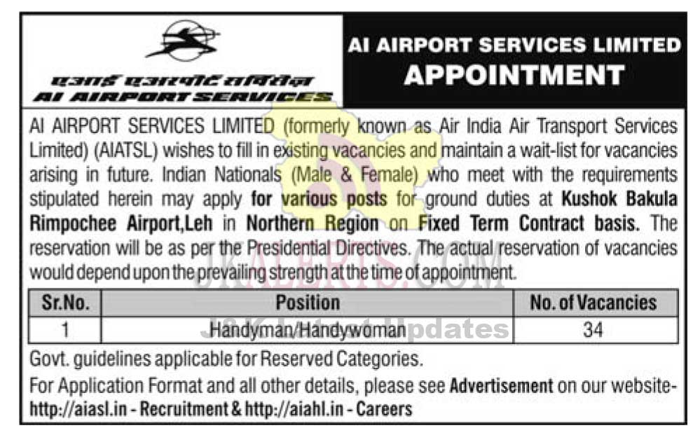 Air India Air Transport Services Limited Jobs 34 posts.